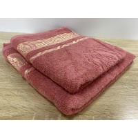 Набор махровых полотенец 50х90+70х140 GM TEXTILE Узбекистан Цезарь 450 г/м2 терракотовый
