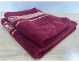 Набор махровых полотенец 50х90+70х140 GM TEXTILE Узбекистан Цезарь 450 г/м2 бордовий