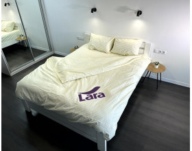 Постельное белье LARA бязь-страйп Beige d11222p полуторное