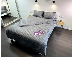 Постельное белье LARA бязь-страйп Gray d11223p полуторное