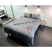 Постельное белье LARA бязь-страйп Gray d11223d двуспальное