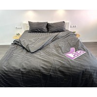 Постельное белье LARA бязь-страйп Dark Gray d11224d двуспальное