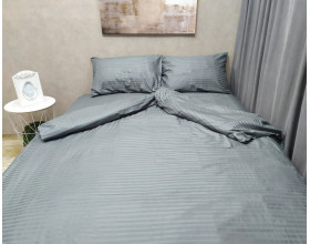 Постельное белье LARA сатин-страйп Steel gray d13150p полуторное