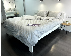 Постельное белье LARA бязь-страйп Light Gray d11271p полуторное
