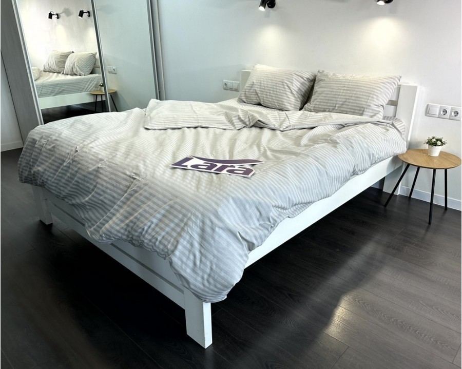 Постельное белье LARA бязь-страйп Light Gray d11271s семейное