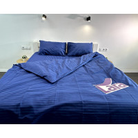 Постельное белье LARA бязь-страйп Dark Blue d11298s семейное
