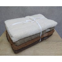 Набор турецких махровых полотенец 4 штуки Lorine soft colors Kahve 70х140