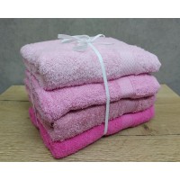 Набор турецких махровых полотенец 4 штуки Lorine soft colors Pembe 50х90