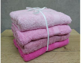 Набір турецьких махрових рушників 4 штуки Lorine soft colors Pembe 50х90