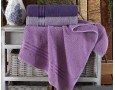 Набор турецких махровых полотенец 3 шт Gulcan Lu Armullu Violet 50х90