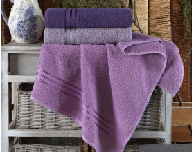 Набір турецьких махрових рушників 3 шт Gulcan Lu Armullu Violet 50х90