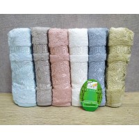 Набор турецких махровых бамбуковых полотенец 50х90 Cestepe 6 штук Bamboo Royal