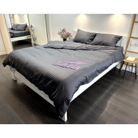 Постельное белье LARA d13206e graphite сатин-страйп LUX евро