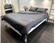 Постельное белье LARA d13206e180 graphite сатин-страйп LUX с простынью на резинке 180х200х25 евро