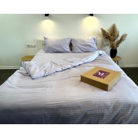 Постельное белье LARA d13181e lavander сатин-страйп LUX евро