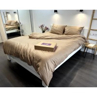 Постільна білизна LARA d13204р natural сатин-страйп LUX полуторна