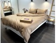 Постельное белье LARA d13204e160 natural сатин-страйп LUX с простынью на резинке 160х200х25 евро