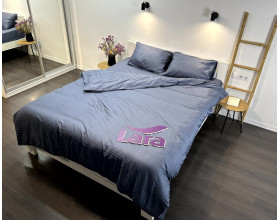 Постельное белье LARA d13207р steel grey сатин-страйп LUX полуторное