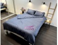 Постельное белье LARA d13207e180 steel grey сатин-страйп LUX с простынью на резинке 180х200х25 евро