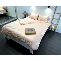 Постельное белье LARA d13208e160 peach сатин-страйп LUX с простынью на резинке 160х200х25 евро