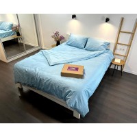 Постільна білизна LARA d13209р light blue сатин-страйп LUX полуторна