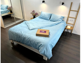 Постельное белье LARA d13209s light blue сатин-страйп LUX семейное