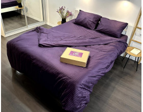 Постельное белье LARA d13210e dark violet сатин-страйп LUX евро