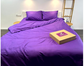 Постельное белье LARA d13226e160 violet сатин-страйп LUX с простынью на резинке 160х200х25 евро