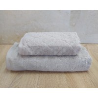 Набор махровых полотенец турецких Gulcan 50х90+70х140  Jacquard Cotton Lux Motif Light Beige