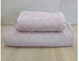 Набор махровых полотенец турецких Gulcan 50х90+70х140  Jacquard Cotton Lux Motif Pudra