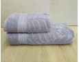 Набор махровых полотенец турецких Gulcan 50х90+70х140  Jacquard Cotton Lux Akasya Lila
