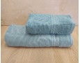 Набор махровых полотенец турецких Gulcan 50х90+70х140  Jacquard Cotton Lux Akasya Turkuaz