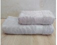 Набор махровых полотенец турецких Gulcan 50х90+70х140  Jacquard Cotton Lux Akasya Beige