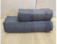 Набор махровых полотенец турецких Gulcan 50х90+70х140  Jacquard Cotton Lux Yeni Grek Gray