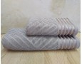 Набор махровых полотенец турецких Gulcan 50х90+70х140  Jacquard Cotton Lux Yeni Cizgili Dark Beige