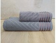 Набор махровых полотенец турецких Gulcan 50х90+70х140  Jacquard Cotton Lux Yeni Cizgili Gray