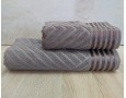 Набор махровых полотенец турецких Gulcan 50х90+70х140  Jacquard Cotton Lux Yeni Cizgili Brown
