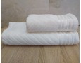 Набор махровых полотенец турецких Gulcan 50х90+70х140  Jacquard Cotton Lux Yeni Cizgili Krem