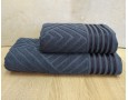 Набор махровых полотенец турецких Gulcan 50х90+70х140  Jacquard Cotton Lux Yeni Cizgili Antrasit
