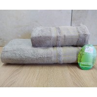Набор бамбуковых махровых полотенец турецких Cestepe 50х90+70х140  Bamboo Aymira Acik Bej