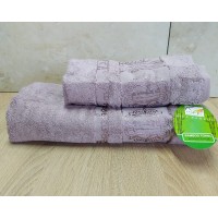 Набір бамбукових махрових рушників турецьких Cestepe 50х90+70х140  Bamboo Floral Gulkurusu