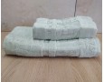 Набор бамбуковых махровых полотенец турецких Cestepe 50х90+70х140  Bamboo Floral Green