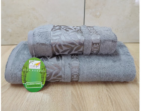 Набір бамбукових махрових рушників турецьких Cestepe 50х90+70х140  Bamboo Chery Grey