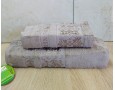 Набор бамбуковых махровых полотенец турецких Cestepe 50х90+70х140 Bamboo Ecol Dark Bej
