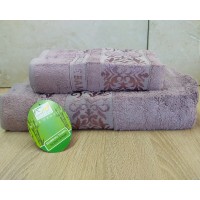Набор бамбуковых махровых полотенец турецких Cestepe 50х90+70х140 Bamboo Ecol Gulkurusu