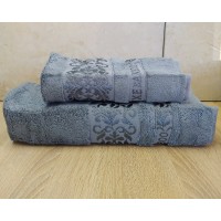Набор бамбуковых махровых полотенец турецких Cestepe 50х90+70х140  Bamboo Ecol Gri