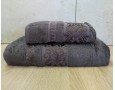 Набор бамбуковых махровых полотенец турецких Cestepe 50х90+70х140 Bamboo Ecol Kahve