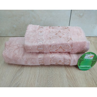 Набір бамбукових махрових рушників турецьких Cestepe 50х90+70х140  Bamboo Royal somon