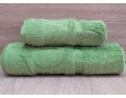 Набор бамбуковых махровых полотенец турецких Zeron 50х90+70х140  Bamboo Agaс Desen зеленый 2