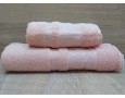 Набор бамбуковых махровых полотенец турецких Zeron 50х90+70х140  Bamboo Agaс Desen персиковый 3